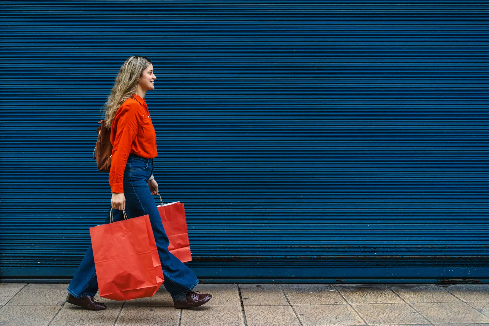 Blue retail storefront representing secure BigCommerce ecommerce development